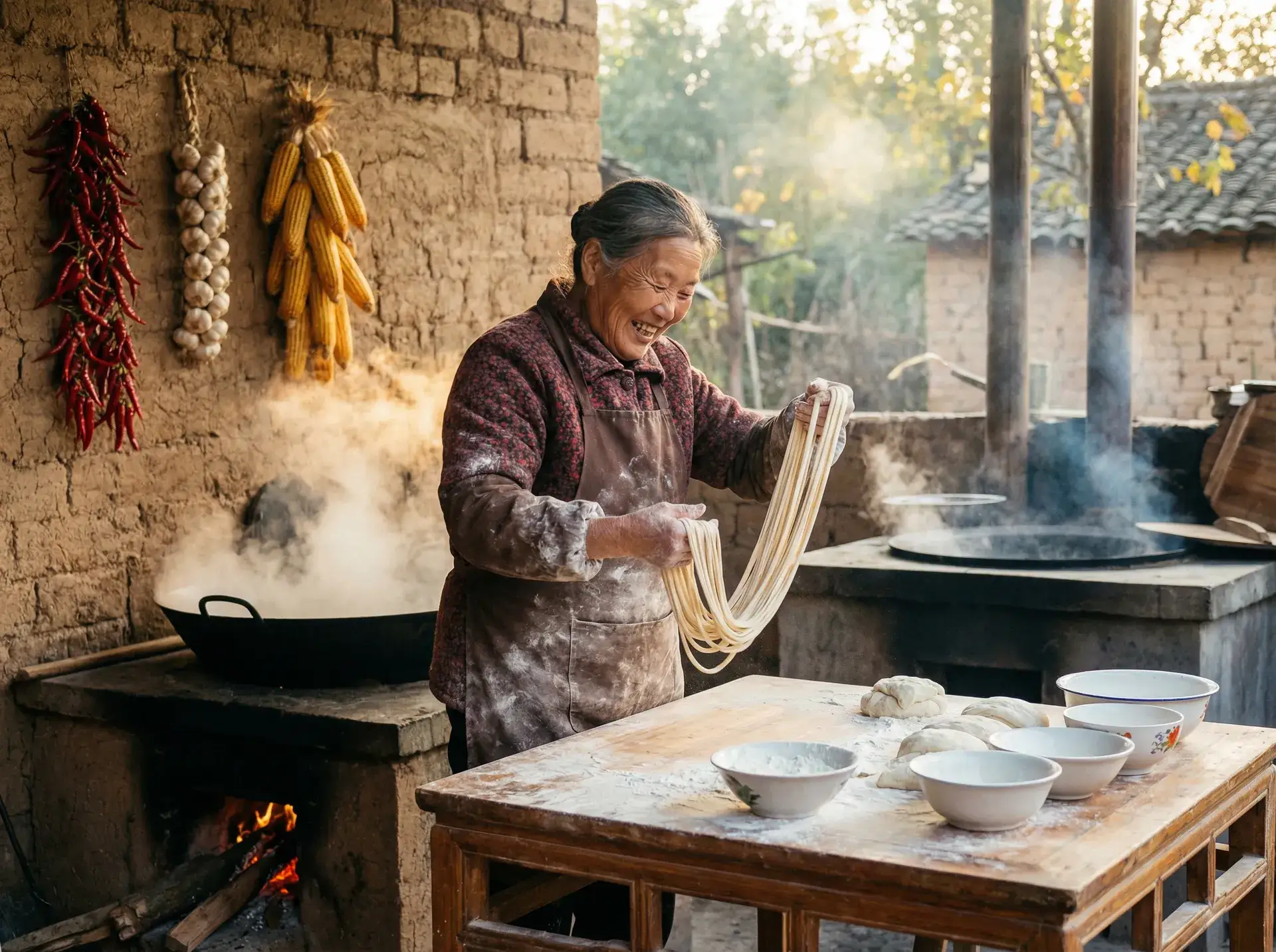 农家大嫂手擀面 - 善良妈妈的朋友3中字巴巴鱼汤饭惹人 乡村美食